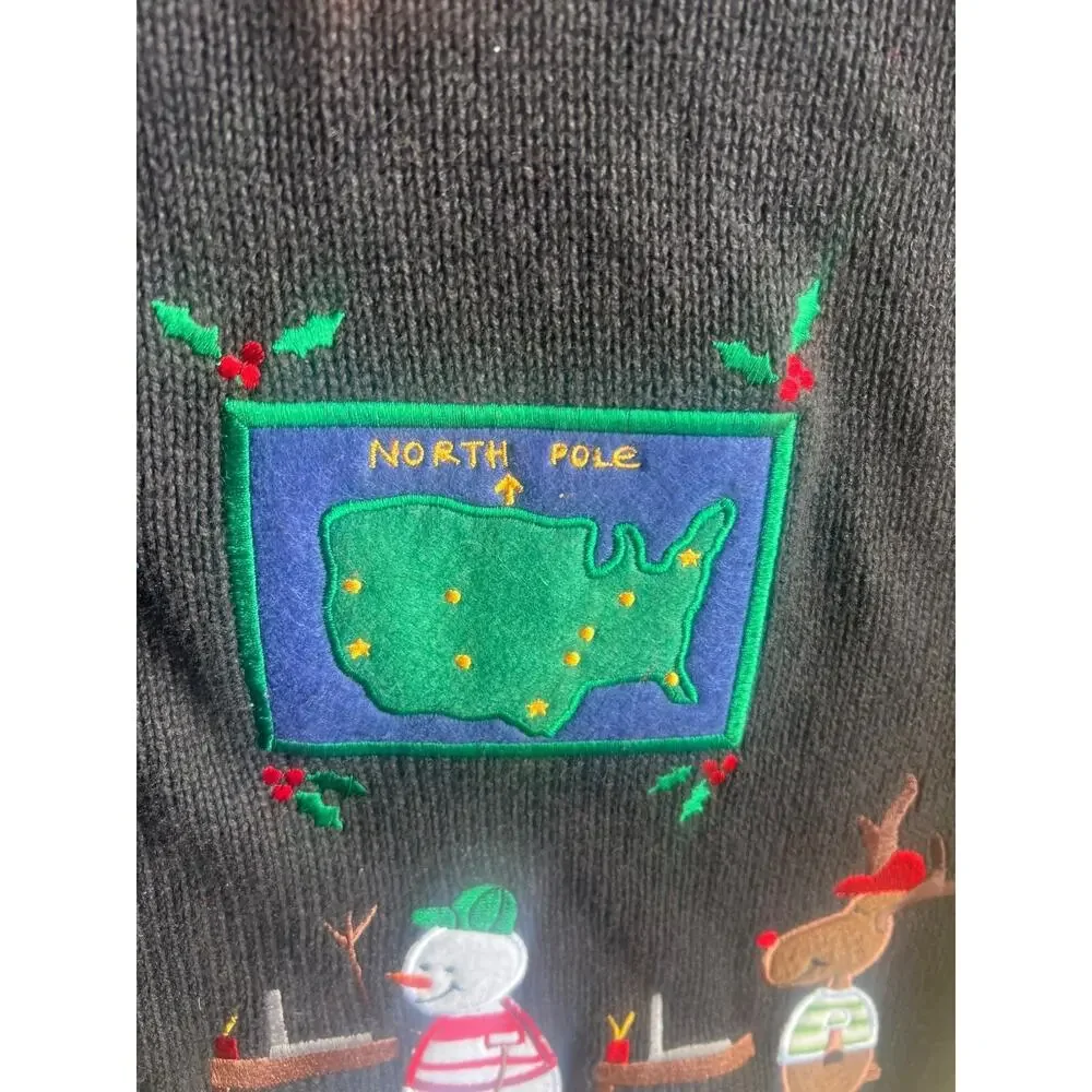 Bechamel Women Vintage 90s Novelty Cottage School Teacher Cardigan Zip Sweater M - Picture 8 of 13